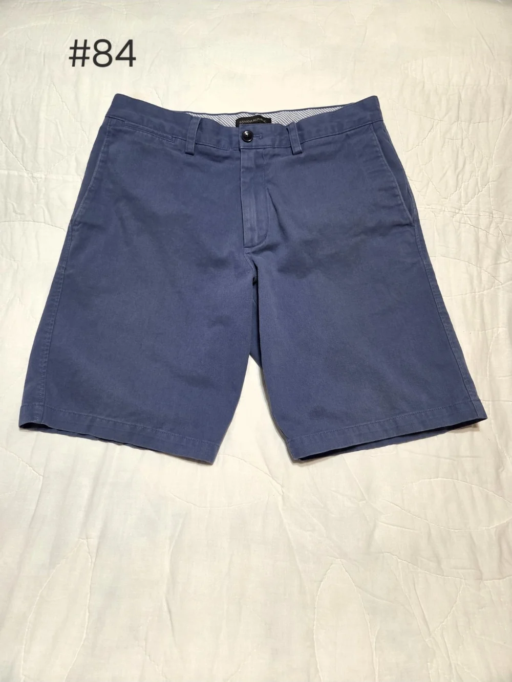 Banana Republic Men's Flat Front Chino Shorts Blue Size 33 Preppy Summer